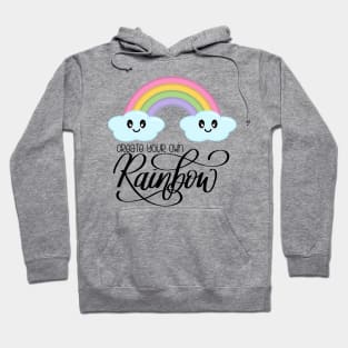 Create Your Own Rainbow with Kawaii Cute Clouds in Green Hoodie